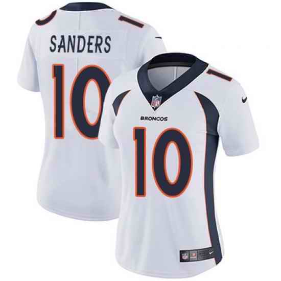 Nike Broncos #10 Emmanuel Sanders White Womens Stitched NFL Vapor Untouchable Limited Jersey
